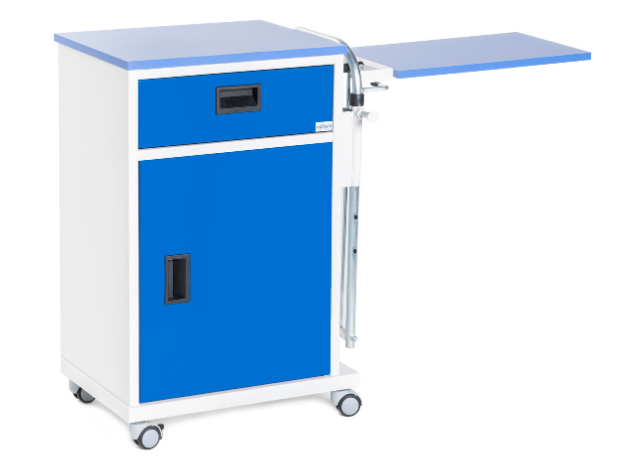 Bedside Cabinet with Overbed Table, Metal 3